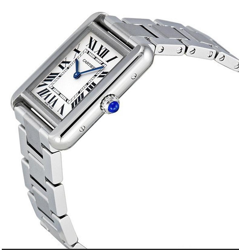 Correa de Reloj de Acero Inoxidable para Cartier Tank Tank Lun Pier Key Barril de Vino Resistente al Sudor Hombre Mujer Correa de Reloj Accesorios 20 23mm