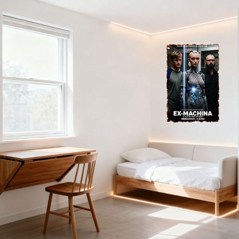 Ex Machina Movie Poster Metal Tin Sign Vintage Sci-Fi Wall Decor for Home Bar Cafe Man Cave