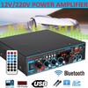 12V/AC 220V HIFI audio stereo zesilovač bluetooth FM rádio auto domácí karaoke audio zesilovač