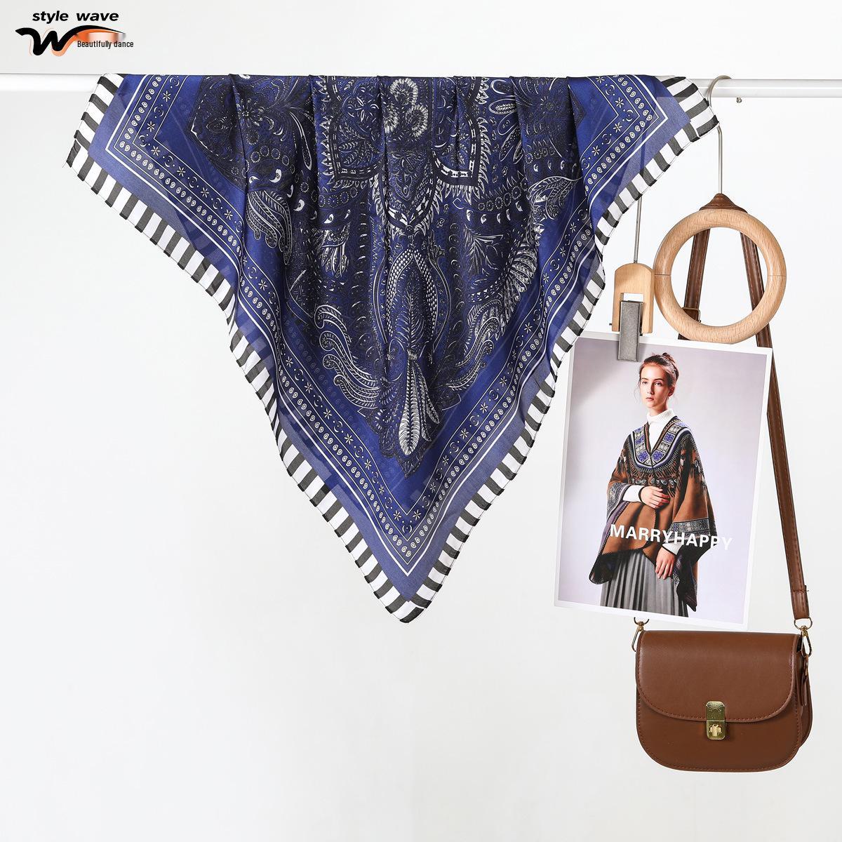 

Luxury Women s Versatile Silk Printed Headscarf - Multi-Style Decorative Accessory 70x70 CM