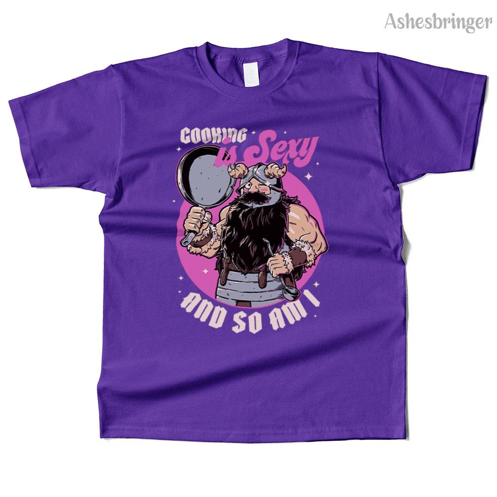 Mens Cotton Cooking Dwarf Graphic Funny T Shirt Street Casual Style Tee for Men and Women