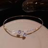 Elegante Französische Retro Zirkonia Herz Halskette - Luxuriöser Modischer Schlüsselbein Kette Schmuck