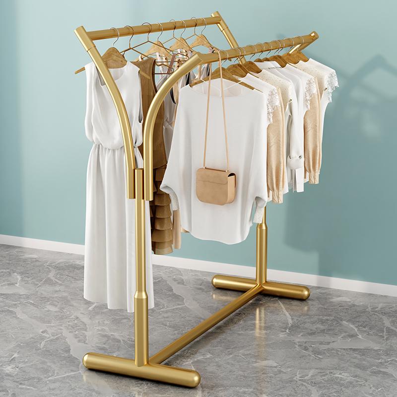 Floor-Standing Double-Row Clothing Rack for Men's, Women's, and Children's Apparel