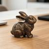 Vintage Rabbit Figurine Carving Bunny Statue Animal Sculpture Home Office Bookshelf Desktop Fengshui Decoration Ornament