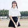Women's White Short-Sleeve Bow Blouse - Sweet Chic JK Uniform Style