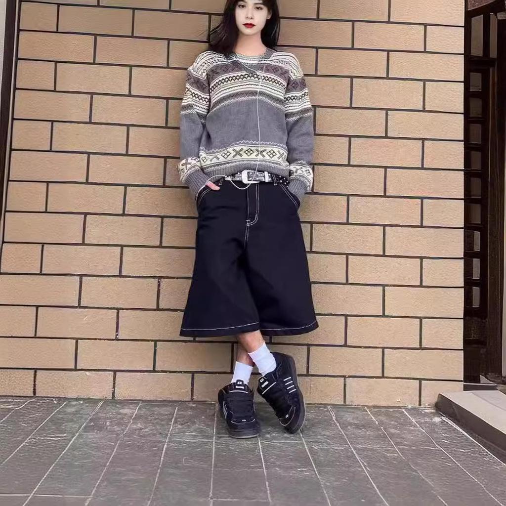 Retro Spring Hip Hop Embroidered Straight-Leg Wide Jeans