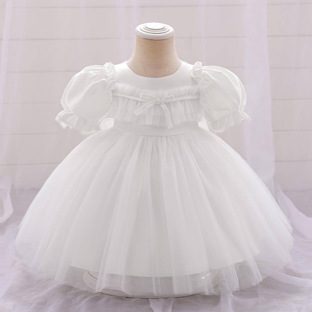 

Платье принцессы из тюля с пышными рукавами для девочек младенческого и дошкольного возраста - Банкет на первый день рождения 80cm