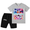 WA1230 Kids Boys Girls Kpop Rumi Zoey Mira Sajaboys Print Short Sleeves T-shirt Shorts Pants Sets