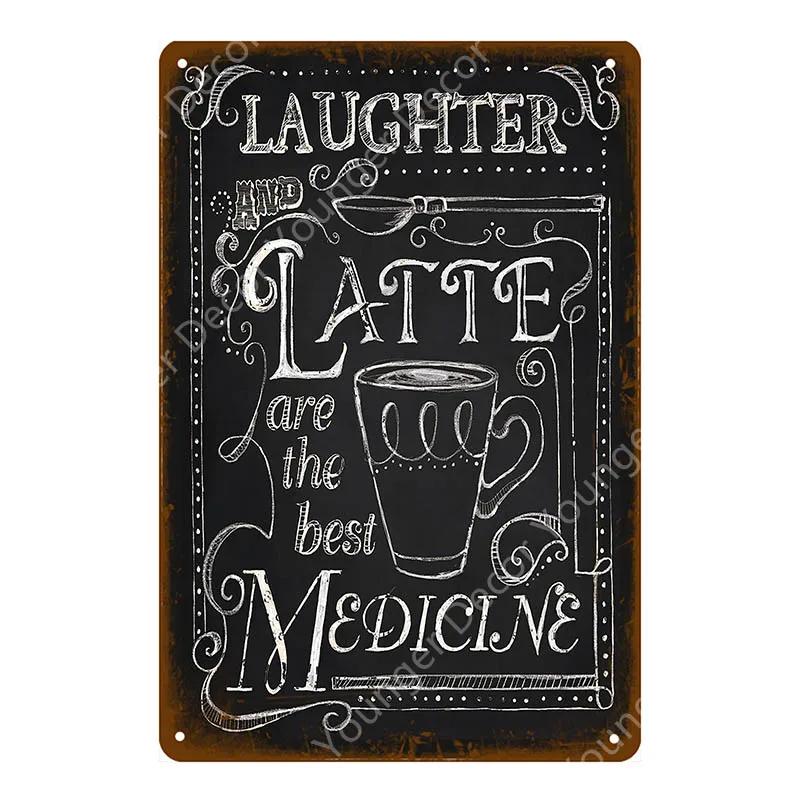 Coffee Menu Plaque Home Bar Cafe Vintage Wall Decor Art Metal Tin Signs Pub Tavern Retro Decorative Plates Metal Poster YJ177