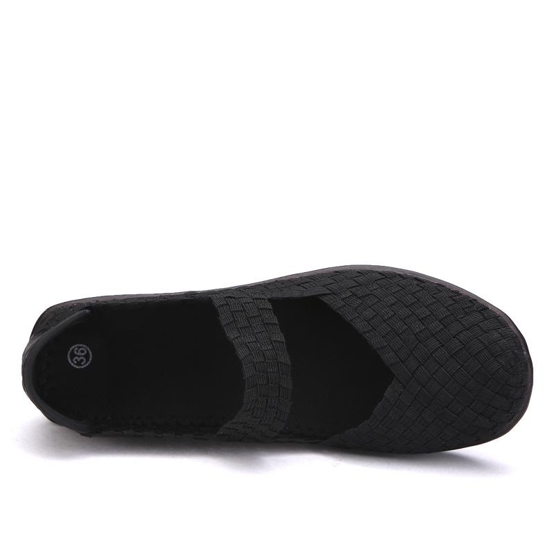 Handgewebte Damen Freizeitschuhe mit dicker Sohle und Höhenerhöhung