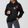 Women's Fall Fashion Hoodies Star Print Long Sleeve Hood Loose Fit Fleece Sweatshirt