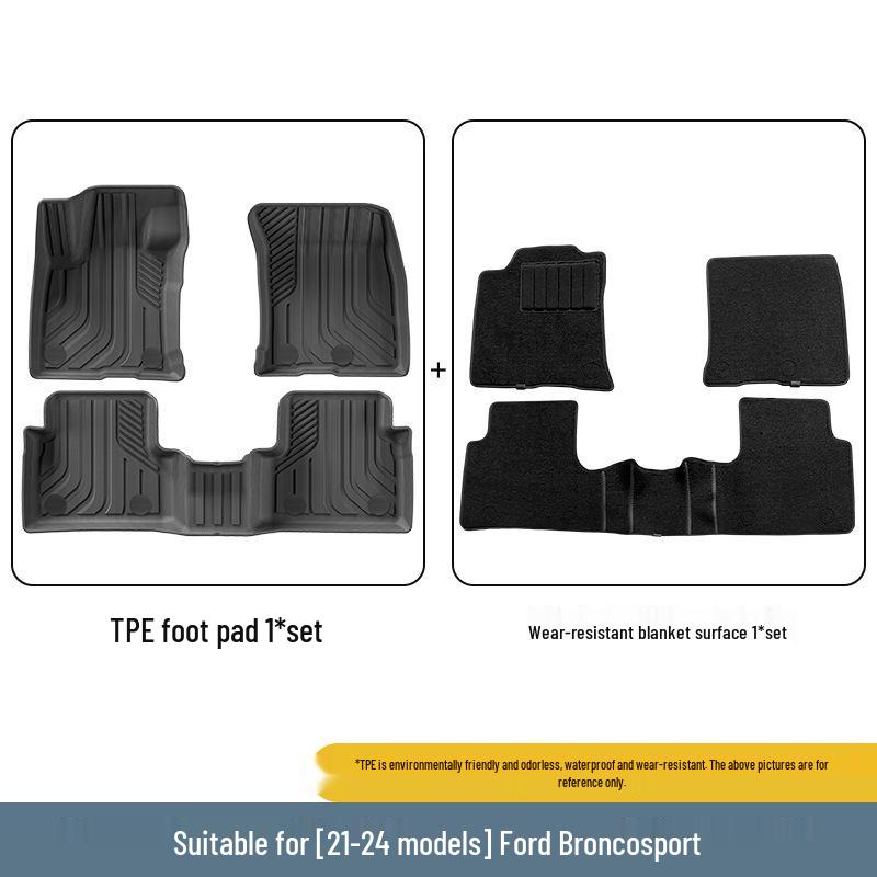 Ford Series Eco-Friendly TPE Trunk Mats: Ideal for Trunk, Rear Bed, and Backrest.