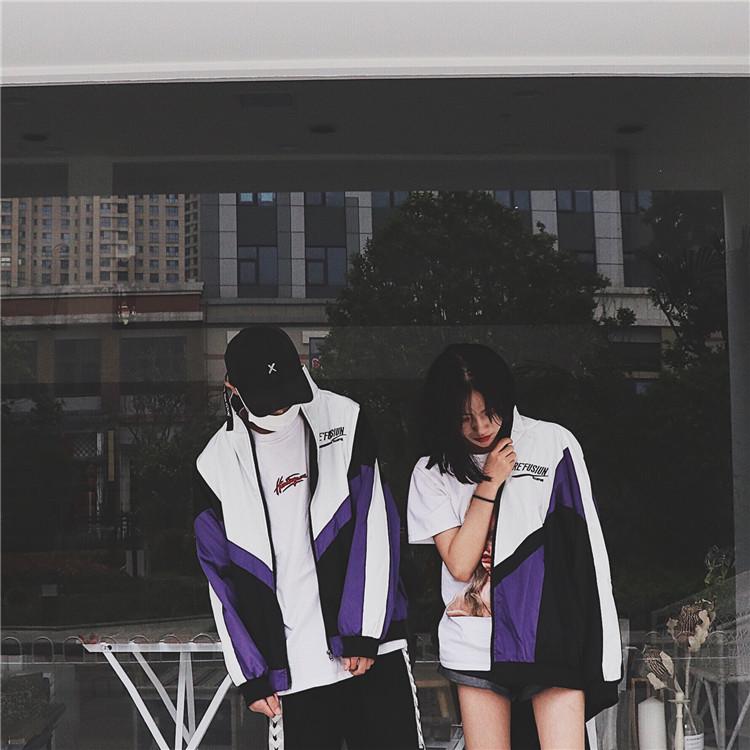 Kurtka Harajuku Color Block Patchwork - Unisexowy Letni Styl Uliczny