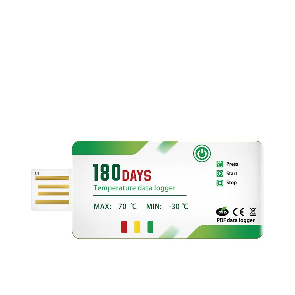 180 Days Single Use Temperature Recorder PDF Report USB Temperature Data Logger for Storage Refrigerated Transport Laboratory