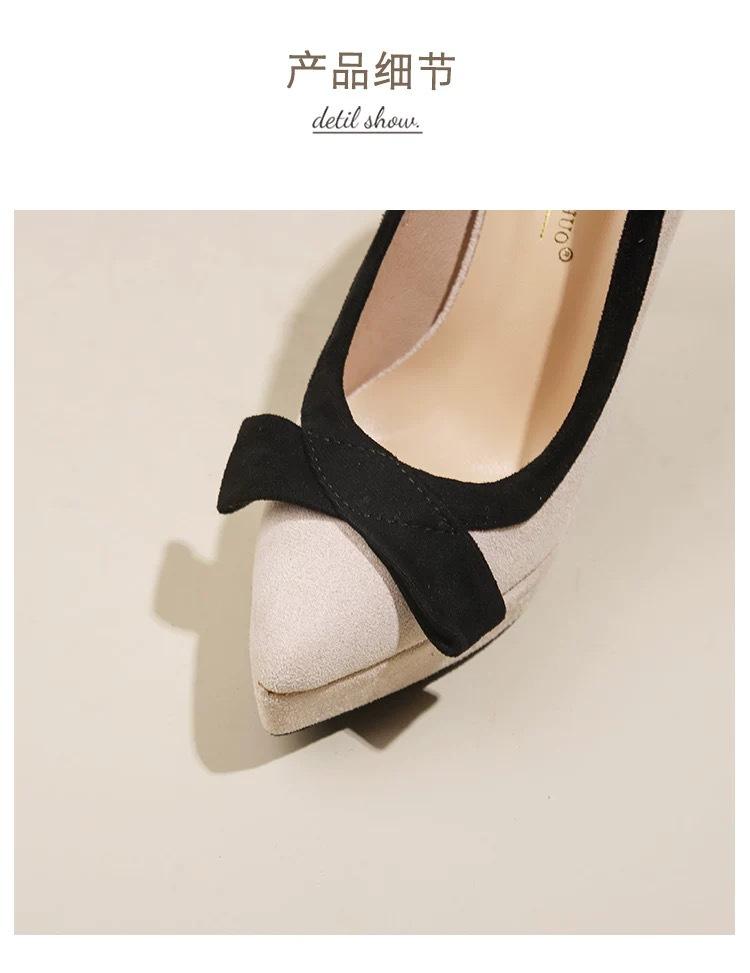 Waterproof Table High Heels Women's Stilettos 2025 Spring and Autumn New French Bow Fairy Catwalk Nightclub Sexy Single Shoes
