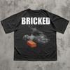 Bricked Funny Cat Knocked Out T-shirt, Cat Meme Shirt, Brainrot Tee, Silly Cats Tshirt, Unhinged Clothes, Weird Tees, Shirts That Go Hard