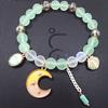 Korean Version of Chalcedony Glazed Moon Star Pendant Bracelet Burst Stone Crystal Bracelet Women's Handmade Beaded Hand Jewelry