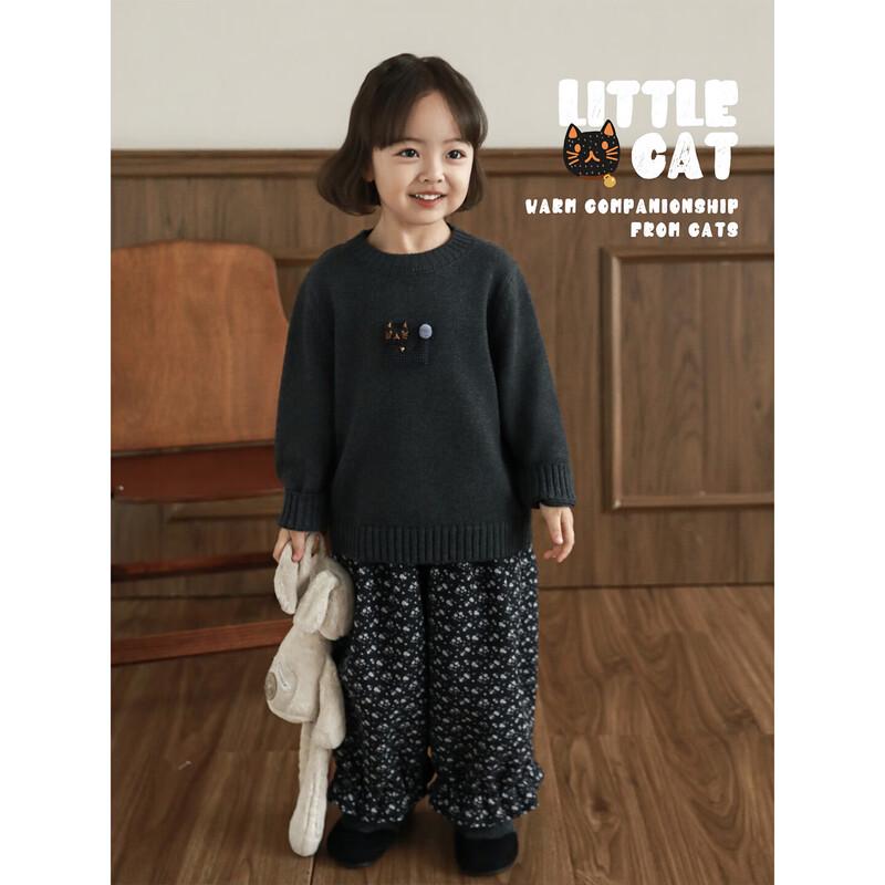 Yoyou Girls' Winter Fluffy Cat Knit Sweater