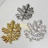 Vintage Long Leaf Pin Corsage Ornament Metal Glossy Brooch Maple Leaf Brooch  Western-style Clothes