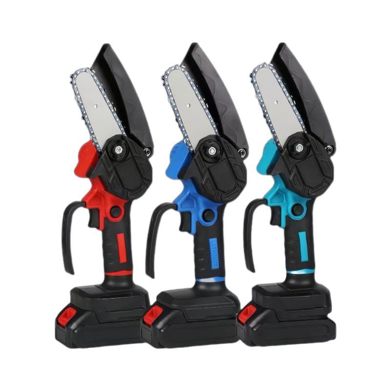Cordless 4-Inch & 6-Inch Electric Mini Chainsaw, Lithium Battery Powered, One-Hand Operation for Pruning and Felling