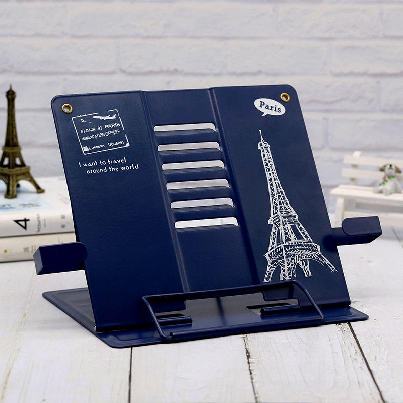 Verstellbarer Schreibtisch-Buchständer mit Buchstützen und Klemmen für Schüler