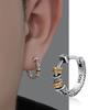 Men's Double-color Lotus Pattern Vintage Earrings - Stylish Ear Accessories for Both Men and Women with Ear Clasps.
