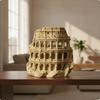 Stone Colosseum Model with Arched Openings Weathered for Mantel