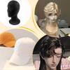 Schwarzer Samt-Perücken-Display-Kopf aus Schaumstoff, Mannequin-Kopf für Kosmetik und Schönheit, Schaumstoffkopf für Haare, Perücken und Schmuck-Display-Requisiten