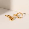 Heart Pendant Hoop Earrings for Women, Light Luxury Minimalist Titanium Steel Ear Jewelry, Non-fading High-end Accessories