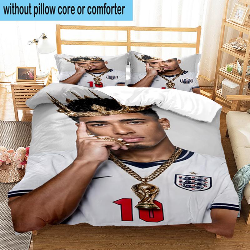 3PCS Jude Football Player Bedding Set,Including 1pc Duvet Cover And 2pcs Pillowcases Perfect for Bedroom, Dormitory, Fan Christmas gift