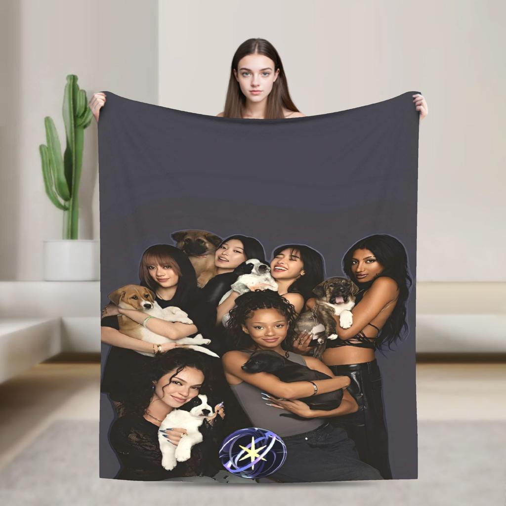 Girl Group K-Katseye Blanket  Warm Soft Novelty Plush Throw Blanket For Boy Girl Couch Chair Flannel Bedspread Bed Cover