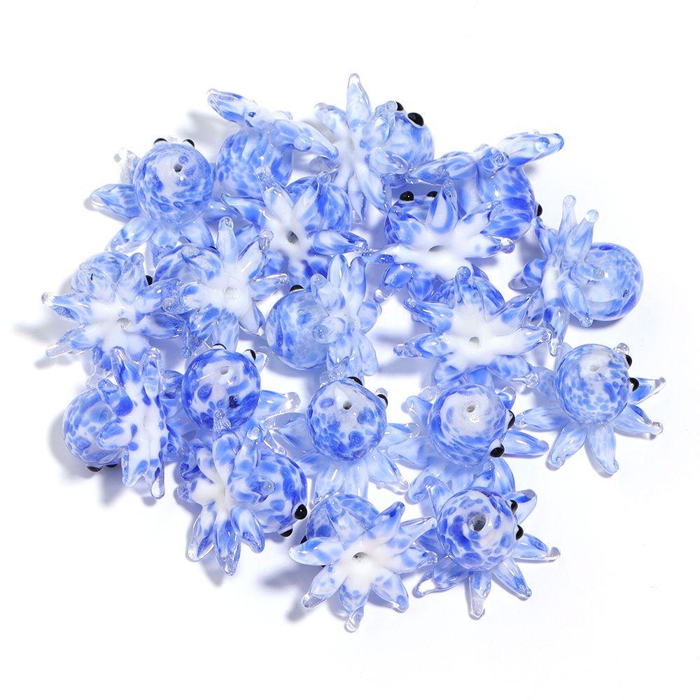 1Pc Glass Octopus Shape Beads 23X15mm Cute Lampwork Loose Charms Bead for Jewelry Making DIY Necklace Earrings Accessories
