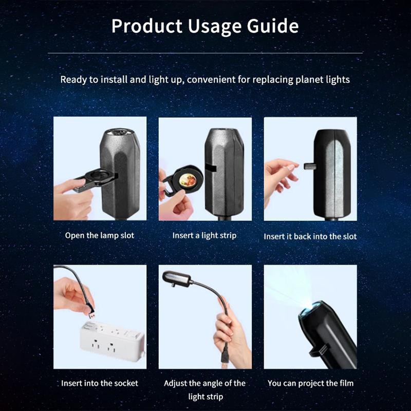 USB-Direktstecker Planetenprojektorlampe Halloween Weihnachts-Atmosphärenlichter Kreatives LED-Nachtlicht für Schlafzimmer-Hintergrund