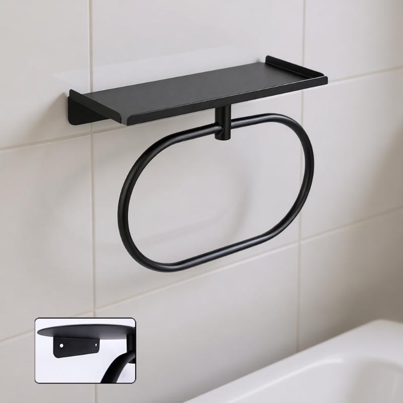 Elegant Brushed Towel Holder Rack For Small Space 180 Degrees Rotate Function 304 Stainless Steel