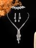 Elegant Rhinestone Zirconia Necklace & Jewelry Set for Bridal & Evening Wear