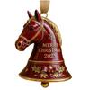 HHO-Xmas Tree Christmas Decor Horse Shape Hanging Ornament Horse Pendant Bell Home Office Holiday Party Merry Christmas