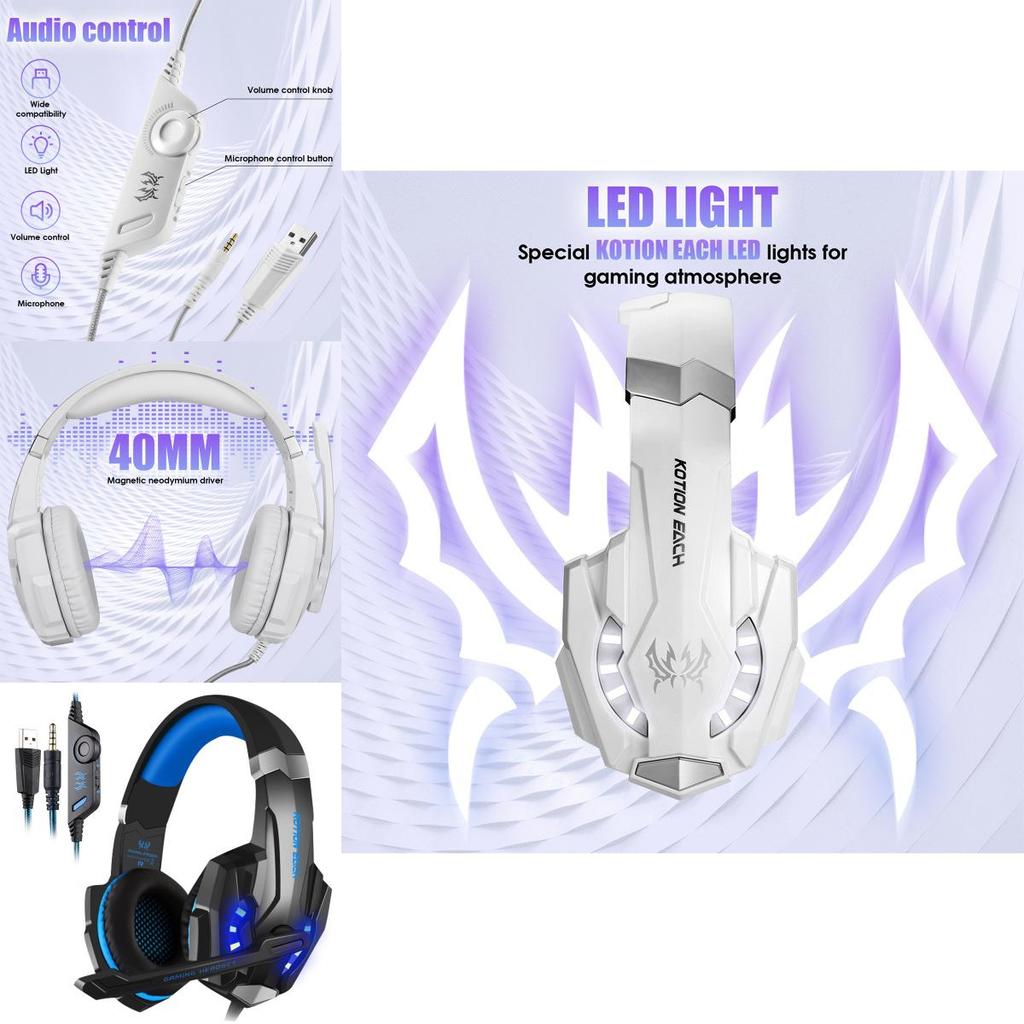 Kotion Each G9000 Cuffie da Gioco Microfono ad Alte Prestazioni con Cancellazione del Rumore Vestibilità Comoda Per Lunghe Sessioni di Gioco