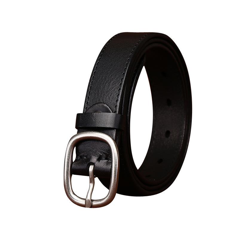 Cowhide Women's Genuine Leather Pure Pin Buckle Belt Trendy Wild Women's Internet Celebrity Jeans Belt Women