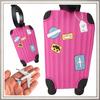 Luggage tag for travel, suitcase, plane, PINK