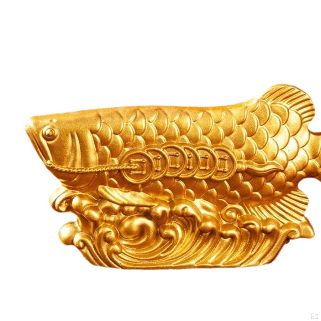 Feng Shui Wealth Arowana Fish Gold Dragon Statue Art Crafts Prosperity Sculpture for Bedroom
