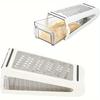 Durable Stainless Steel Double-Sided Cheese Grater with Container - Efficient Food Prep Tool for Vegetables, Carrots, Cucumbers - Space-Saving