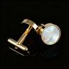 Men's Cufflink Set, Made of Copper and Natural Mother of Pearl, with Exquisite Box.
