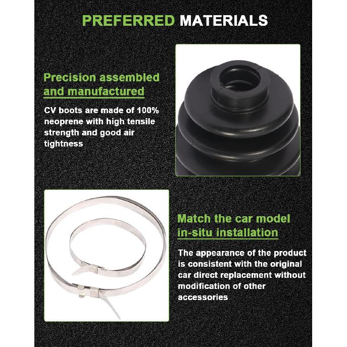 SCITOO CV Axle Boot Kit Front Outer cv joint fit 1996-1997 2002-2005 for Polaris Sportsman 500