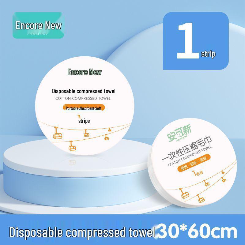 Encore Travel Bath & Face Towels: Large, Thickened, Individually Packaged, Disposable, Compressed Towels