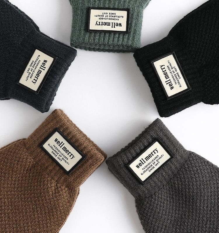 Winter Men Knitted Gloves Touchscreen High Quality Male Mitten Thicken Warm Wool Cashmere Solid Men Business Gloves Autumn