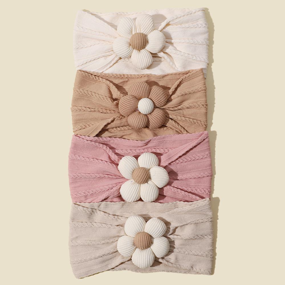 Baby Soft Nylon Headband with Five-Petal Flower - European & American Style