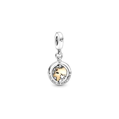 Drehender Globus Anhänger Damenschmuck Silber 799303C01