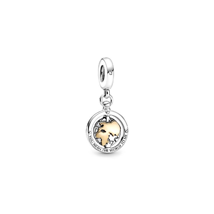 Pandora Spinning Globe Pendant Women jewelry Silver 799303C01 Box,Silver