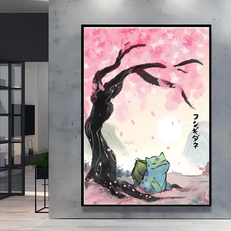 Canvas Artwork Painting Pokemon Pikachu Picture Home Decor Classic Character Images Spray Painting Home Decor Holiday Gift