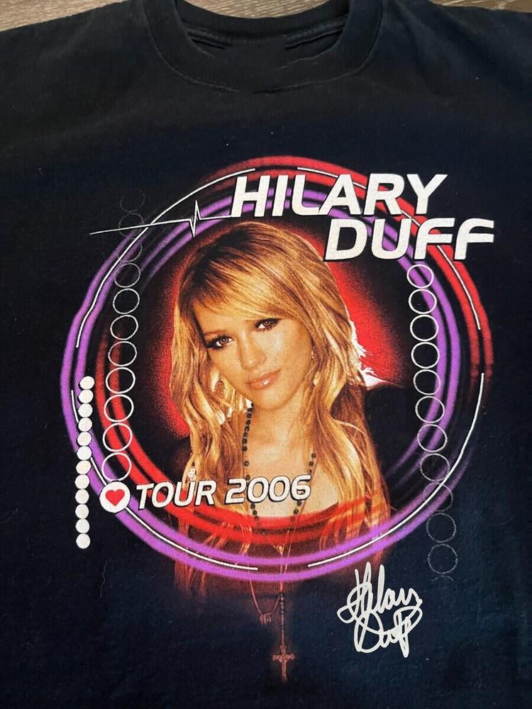 Vtg Hilary Duff Tour 2006 Cotton Black Full Size Unisex Shirt Unisex T-Shirt XXXXL